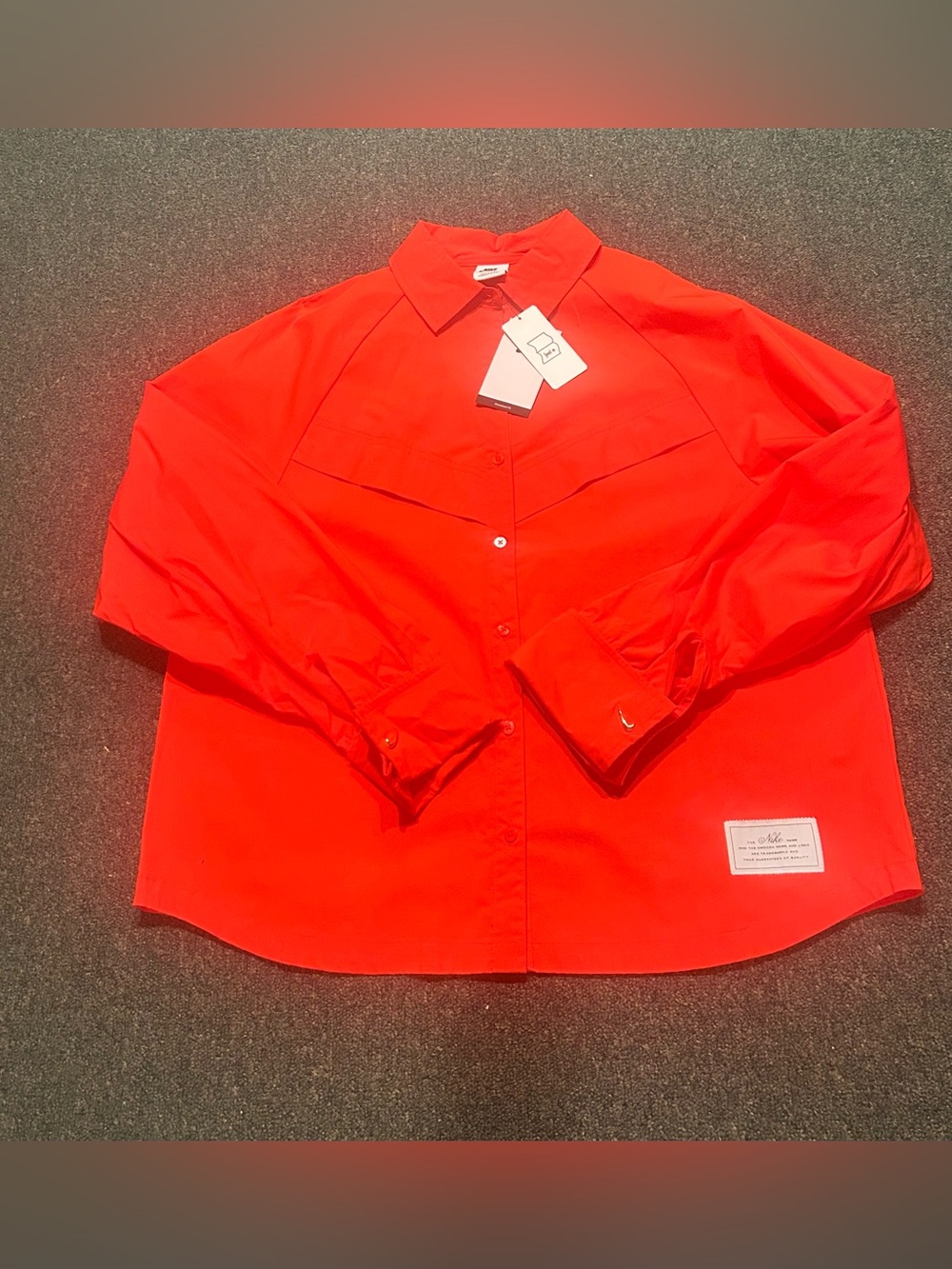 Nike Tomato-Red Button-Up Shirt/Jacket - Picture 2 of 9